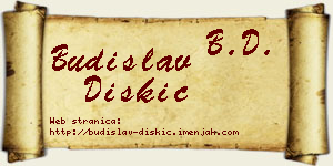 Budislav Diskić vizit kartica